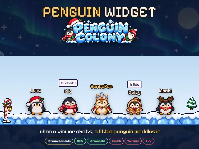 Christmas Penguin Colony (Pixel) Widget