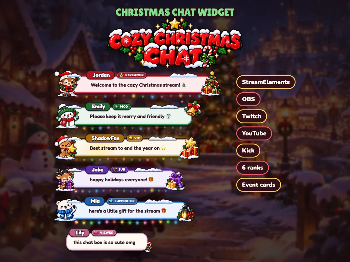 Cozy Christmas Chat Widget: the widget at a glance
