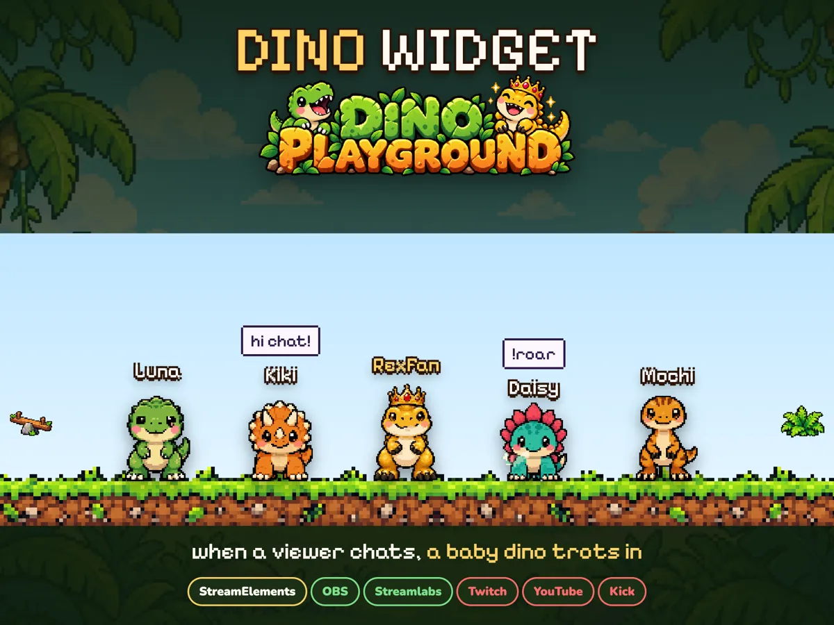 Dino Playground (Pixel) Widget: the widget at a glance