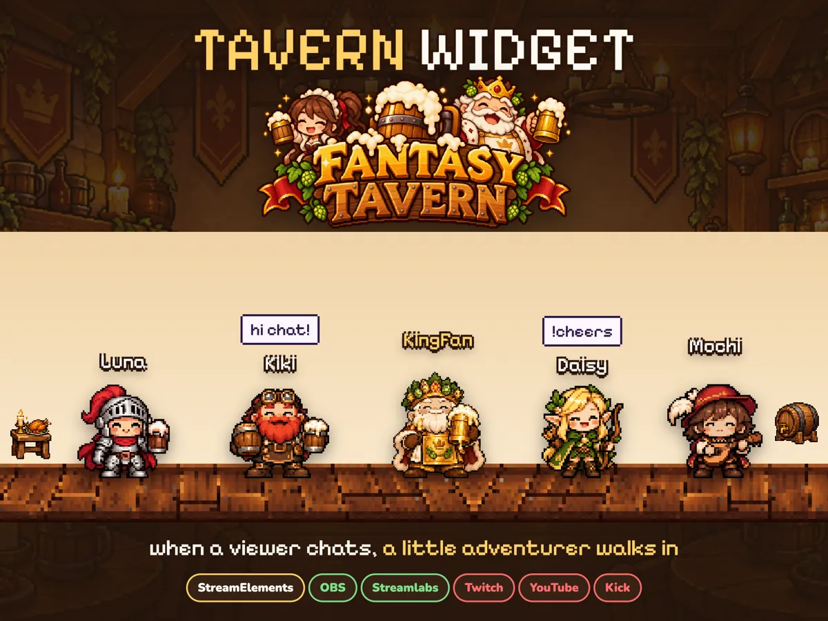 Fantasy Tavern (Pixel) Widget: the widget at a glance