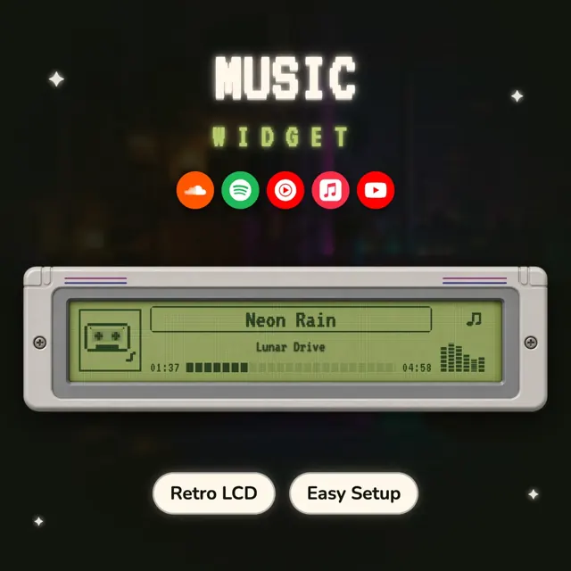 LCD Dot Matrix Music Widget