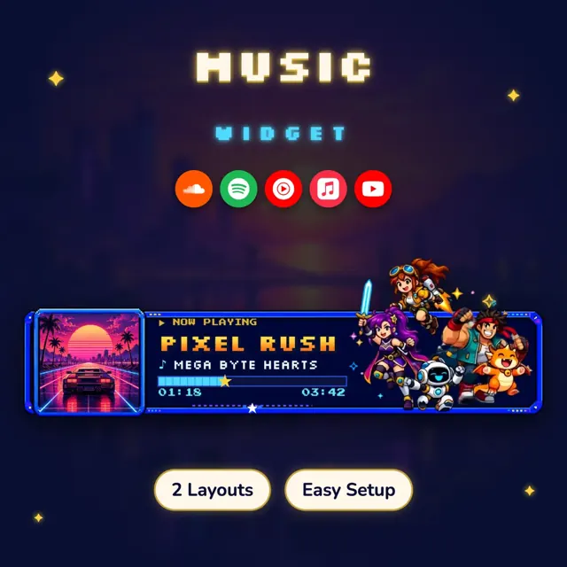 Pixel Rush Music Widget
