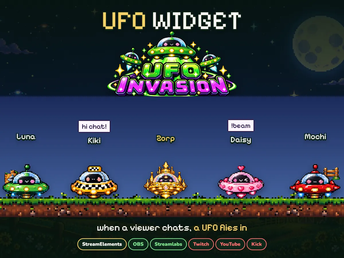UFO Invasion (Pixel) Widget: the widget at a glance