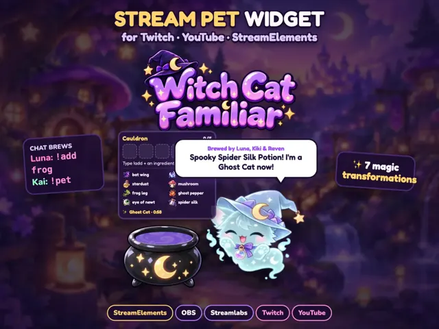 Witch Cat Familiar Widget