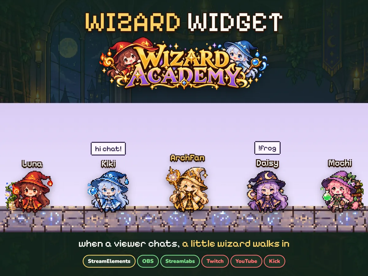 Wizard Academy (Pixel) Widget: the widget at a glance